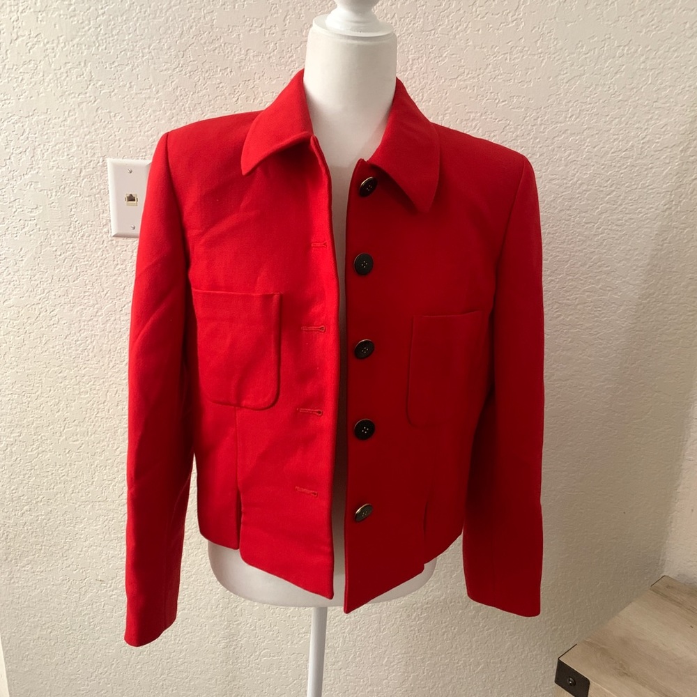 Valentino Red Jacket With Black Buttons